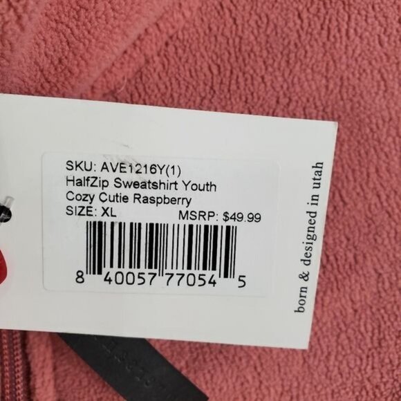 Ampersand half zip Cozy cutie raspberry pink girls size XL  new! - Picture 9 of 9